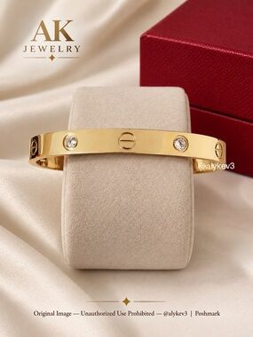 💎18k LUXURY GOLD CZ DIAMOND STONE BRACELET Cuff Bangle Gold Plated | AK Jewelry™